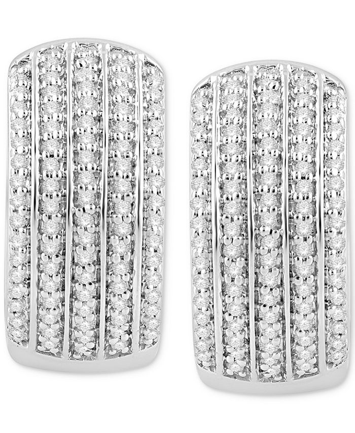 Macy's Diamond MultiRow Huggie Hoop Earrings (1/2 ct. t.w.) in