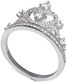 Cubic Zirconia Tiara Ring in Sterling Silver