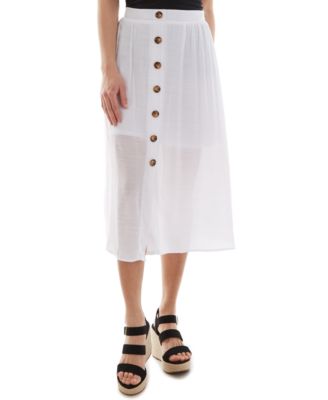 juniors button front skirt