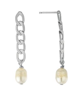 Macy's - Silver Tone or Gold Tone Freshwater Pearl Earring