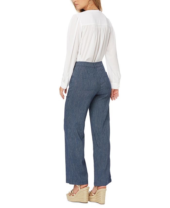 NYDJ Striped WideLeg LinenBlend Ankle Pants Macy's