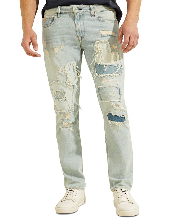 GUESS Men's Slim-Fit Ripped Jeans Reviews - - Men - Macy's