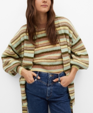 Mango Women's Oversize Striped Cardigan