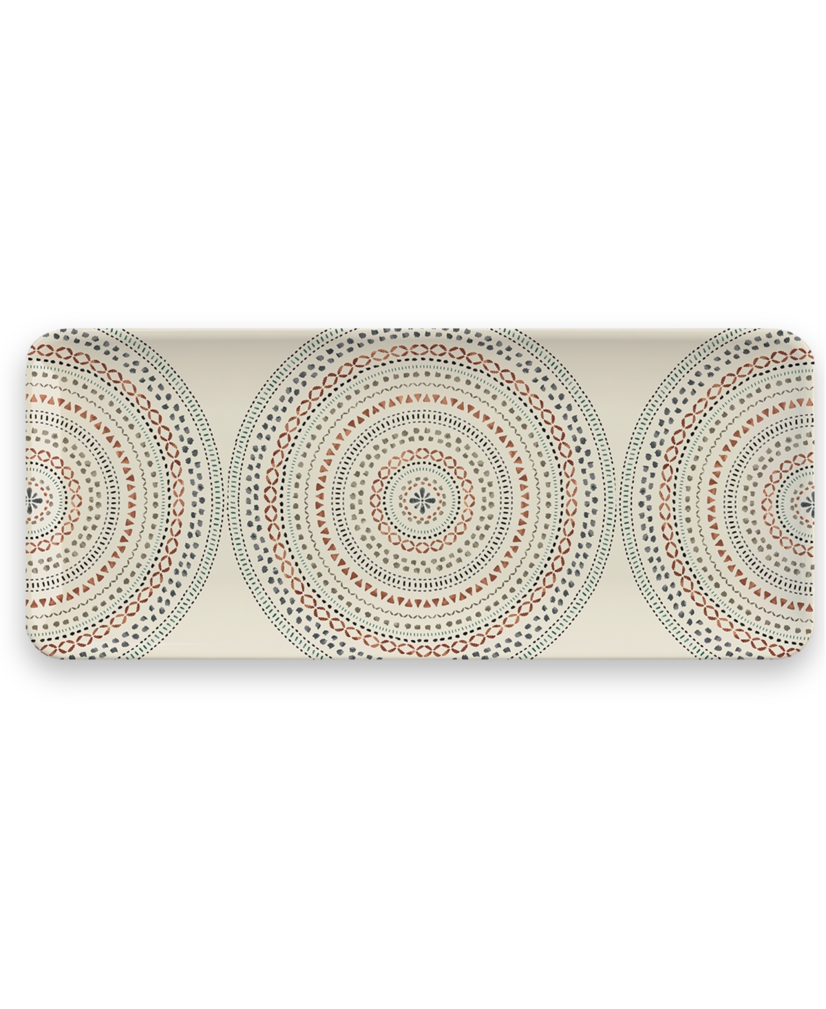 Desert Mandala Tray, 17.8" - Multi Color On Cream