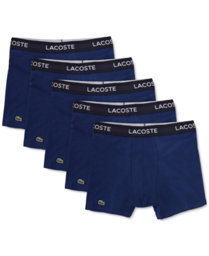 Shop Lacoste Men's 5 Pack Cotton Boxer Brief Underwear In Navy