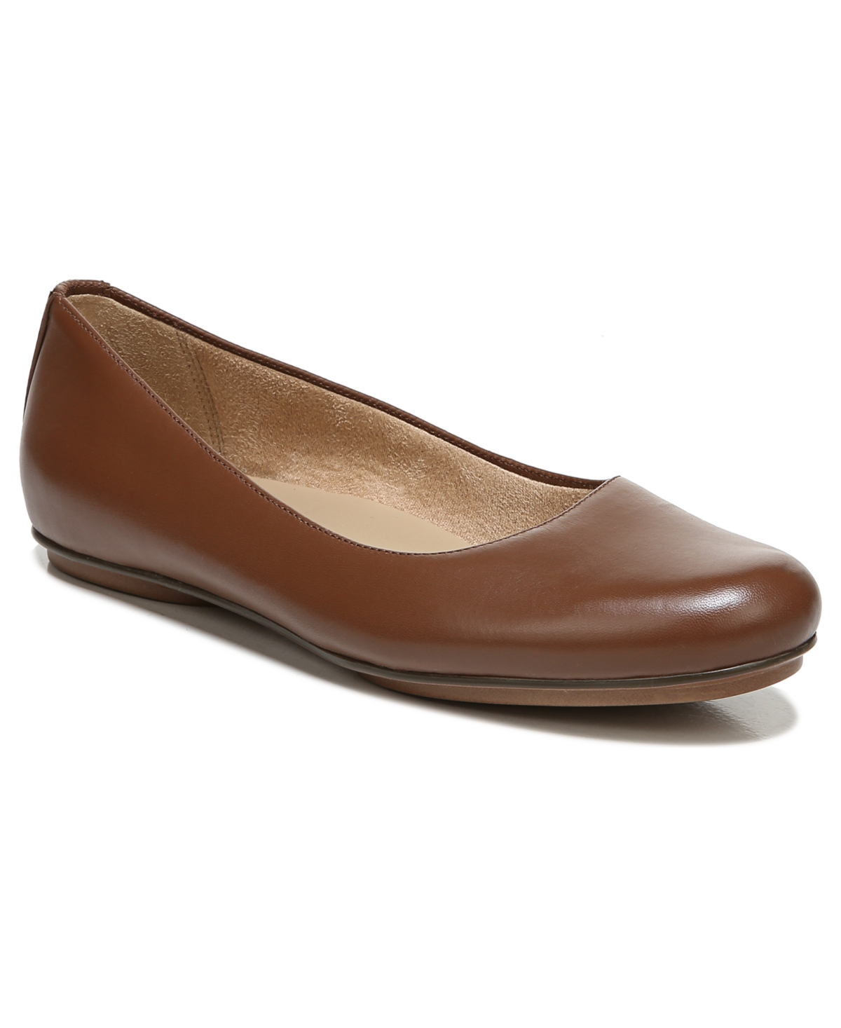 Naturalizer Maxwell Womens Comfort Insole Slip On Ballet Flats In Brazil Nut