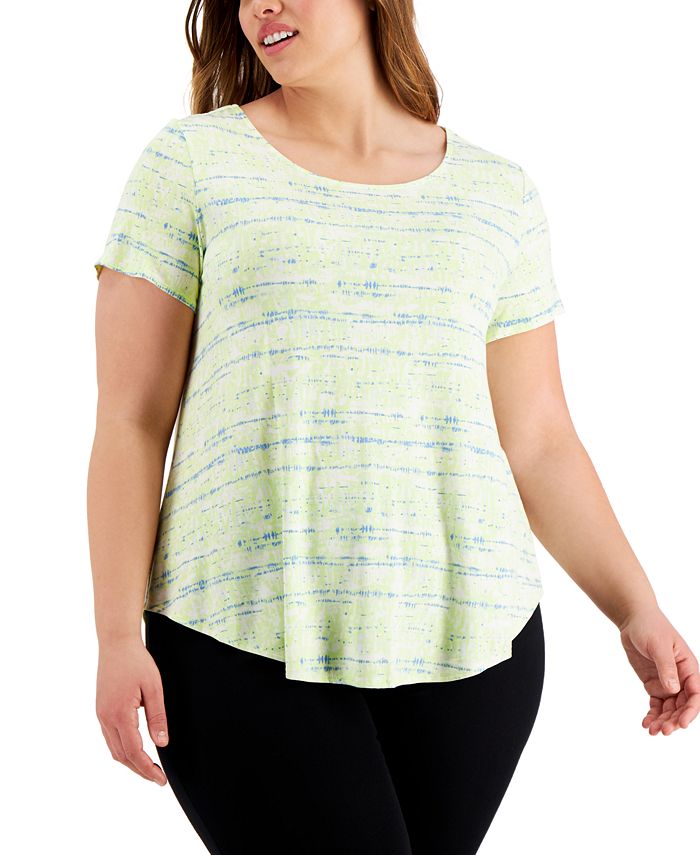 Alfani Plus Size Printed T-Shirt, Created for Macy's & Reviews - Tops - Plus Sizes - Macy's