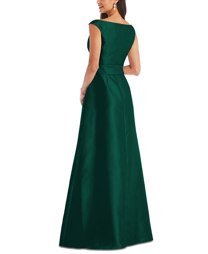 Alfred Sung Off-The-Shoulder Satin Gown & Reviews - Dresses - Women - Macy's