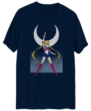 Hybrid Men's Sailor Moon Short-sleeve T-shirt In Navy Speckle