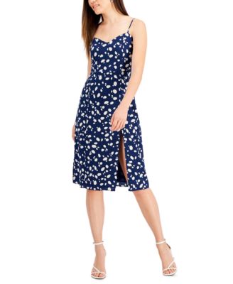 Bar III - Printed Sleeveless Smocked-Back Midi Dress