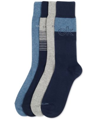 Calvin Klein - Men's 4-Pk. Iconic Logo Dress Crew Socks