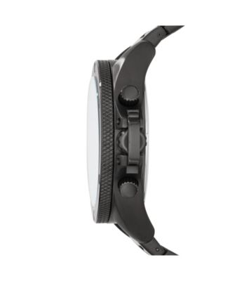 Men's Chronograph Black Stainless Steel Bracelet Watch 48mm