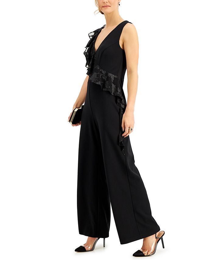 Connected EmbellishedRuffle Jumpsuit Macy's