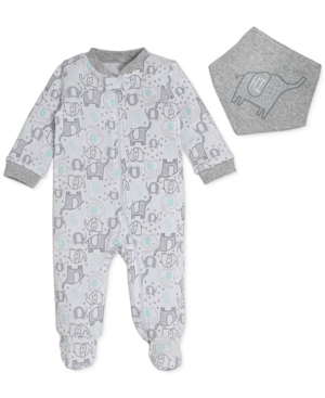 Cutie Pie Baby Baby Boys 2-pc. Printed Cotton Coverall & Banda Set In Heather