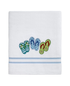 Avanti Beach Mode Flip-flop Motif Cotton Bath Towel, 27" X 52" In White