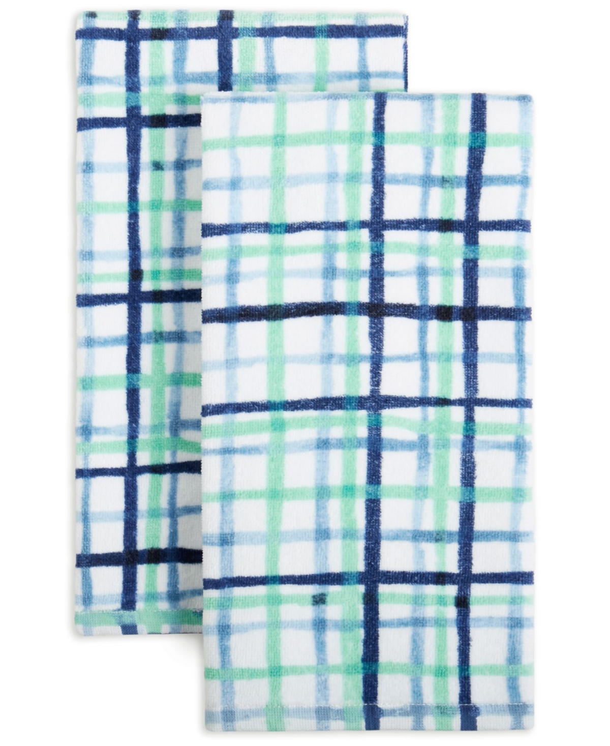 Fiesta Watercolor Plaid Kitchen Towels, Set of 2
