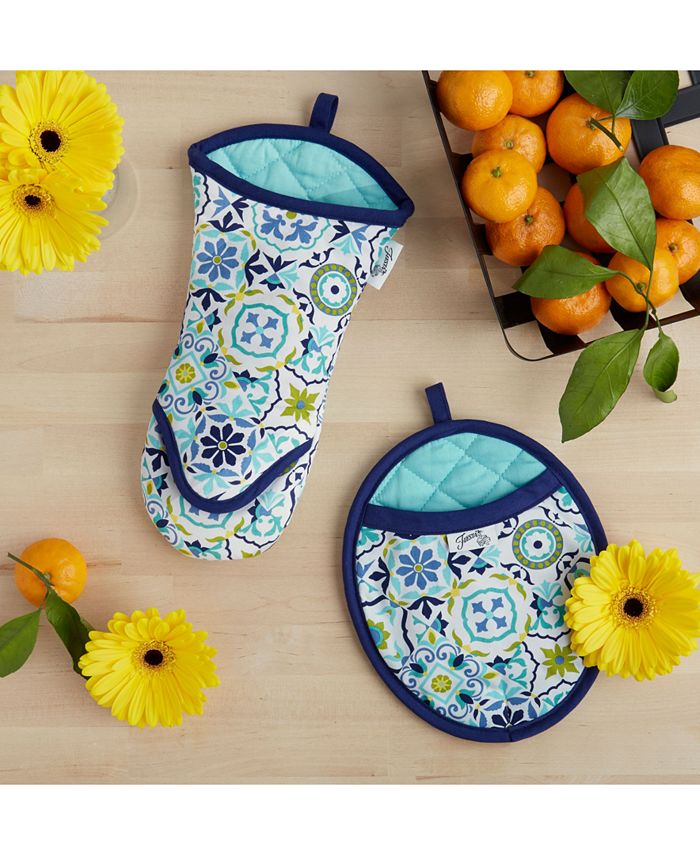 Fiesta Worn Tiles 2-Pc. Oven Mitt & Pot Holder Set - Macy's