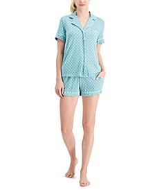 Printed Notch Collar Pajama Shorts Set, Created for Macy's