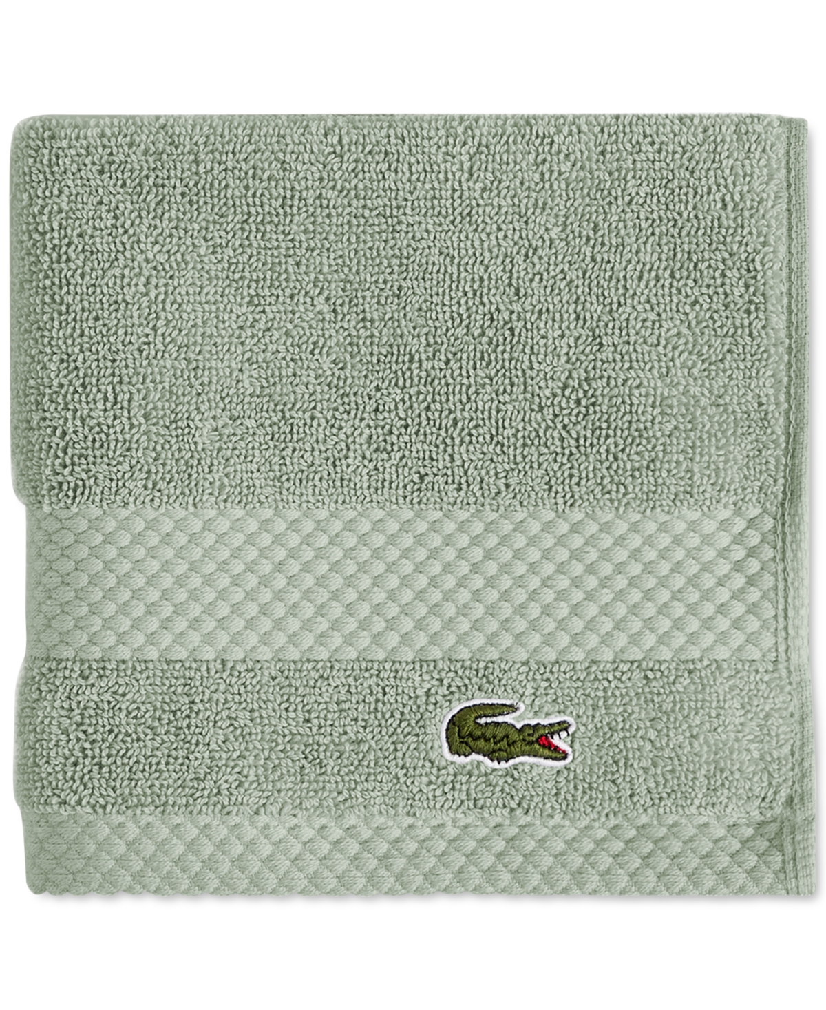 Lacoste Home Heritage Anti-microbial Supima Cotton Washcloth, 13" X 13" In Aloe