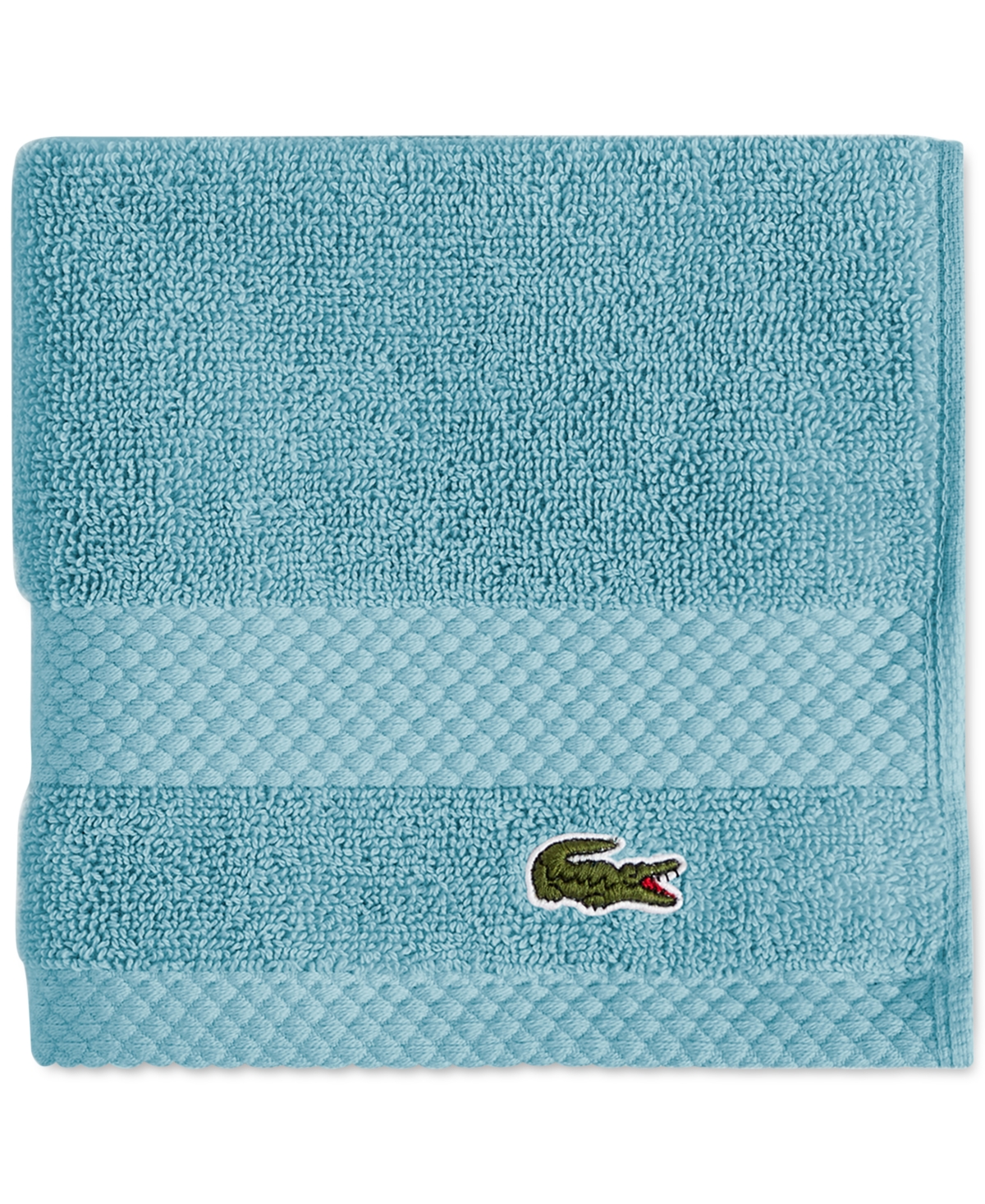 Lacoste Home Heritage Anti-microbial Supima Cotton Washcloth, 13" X 13" In Celestial
