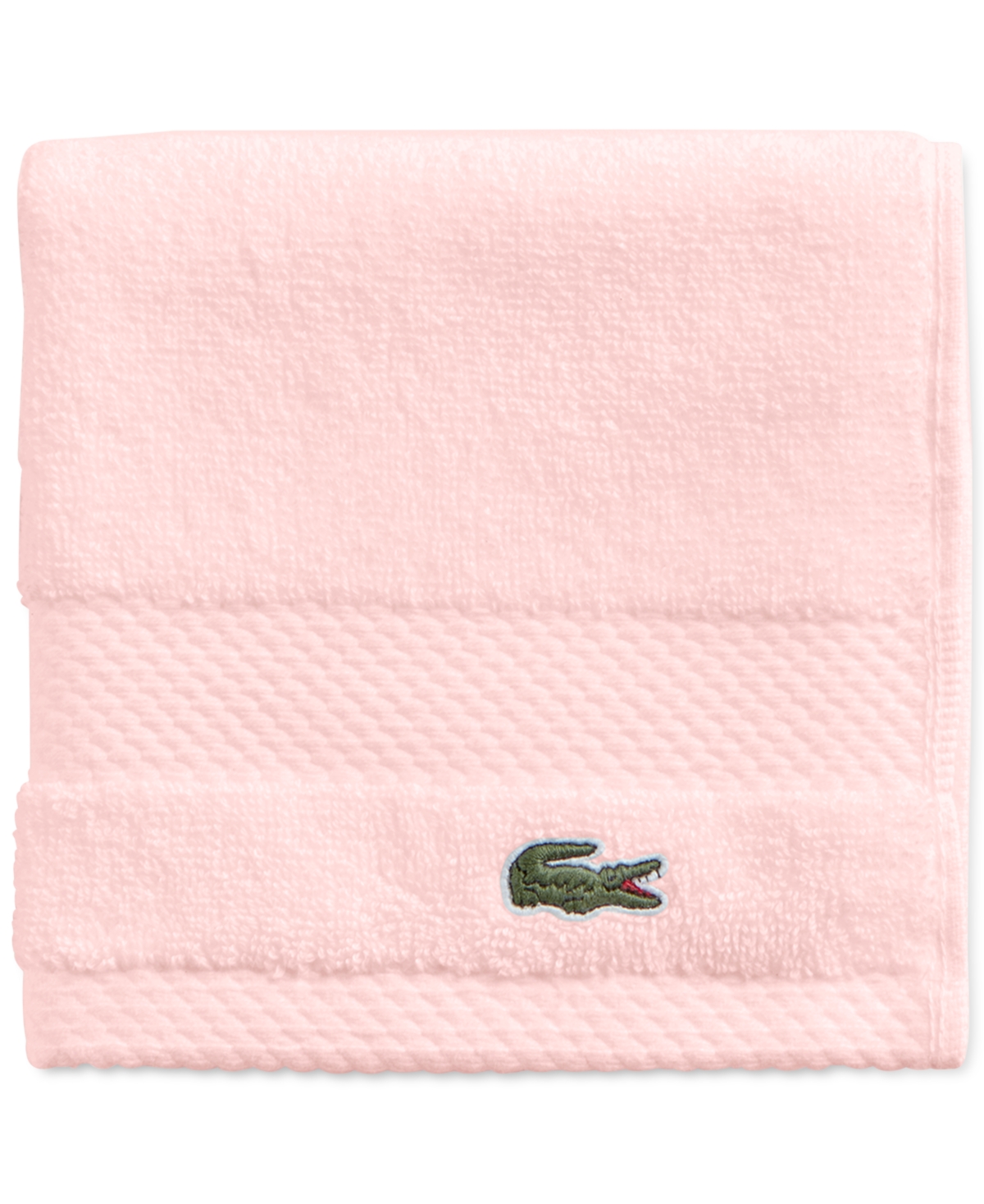 Lacoste Home Heritage Anti-microbial Supima Cotton Washcloth, 13" X 13" In Lt Pink