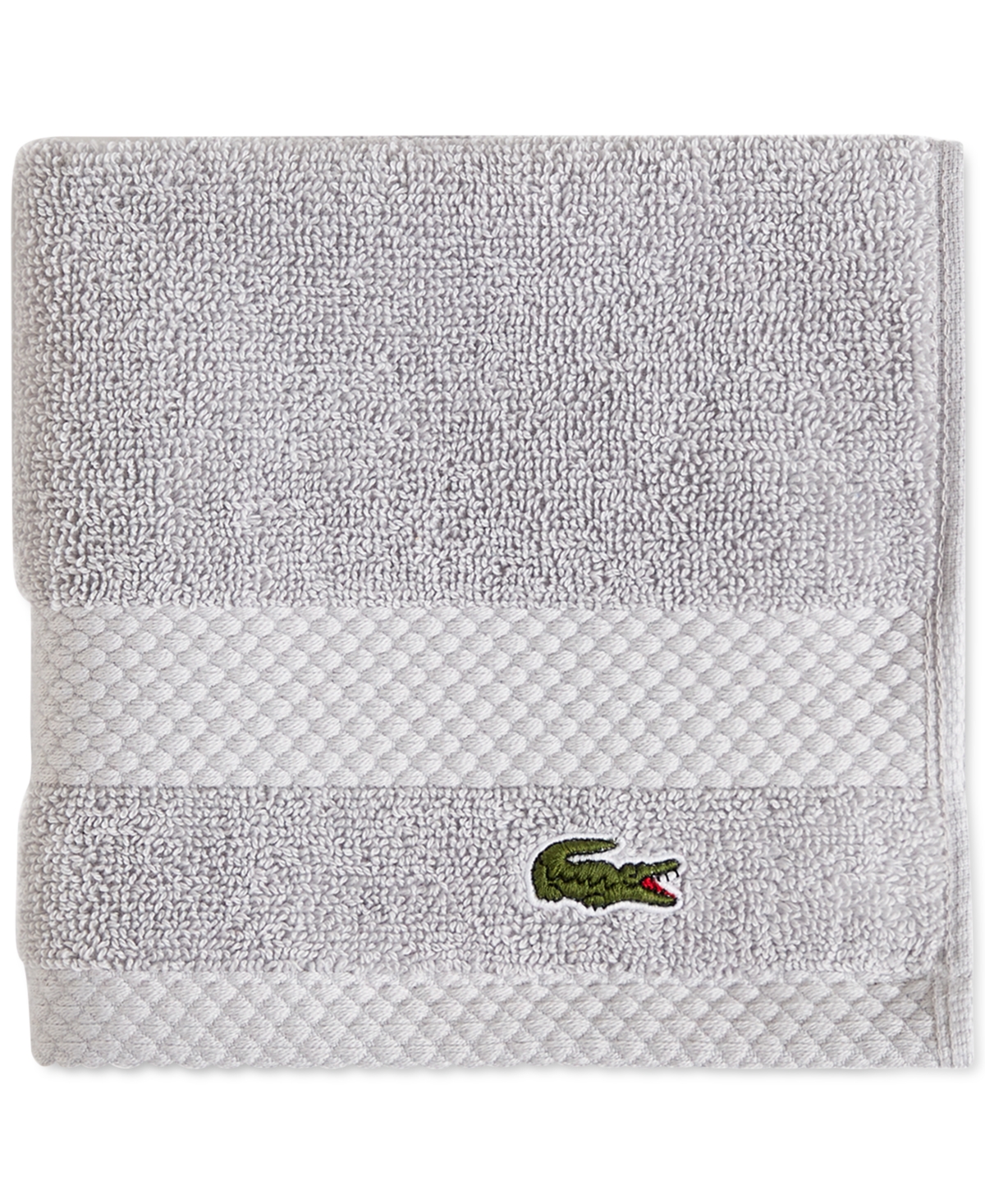 Lacoste Home Heritage Anti-microbial Supima Cotton Washcloth, 13" X 13" In Micro Chip