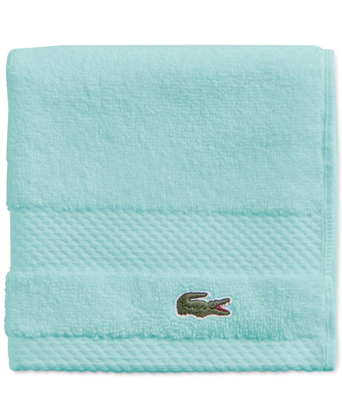 Lacoste Home Heritage Anti-microbial Supima Cotton Washcloth, 13" X 13" In Mint