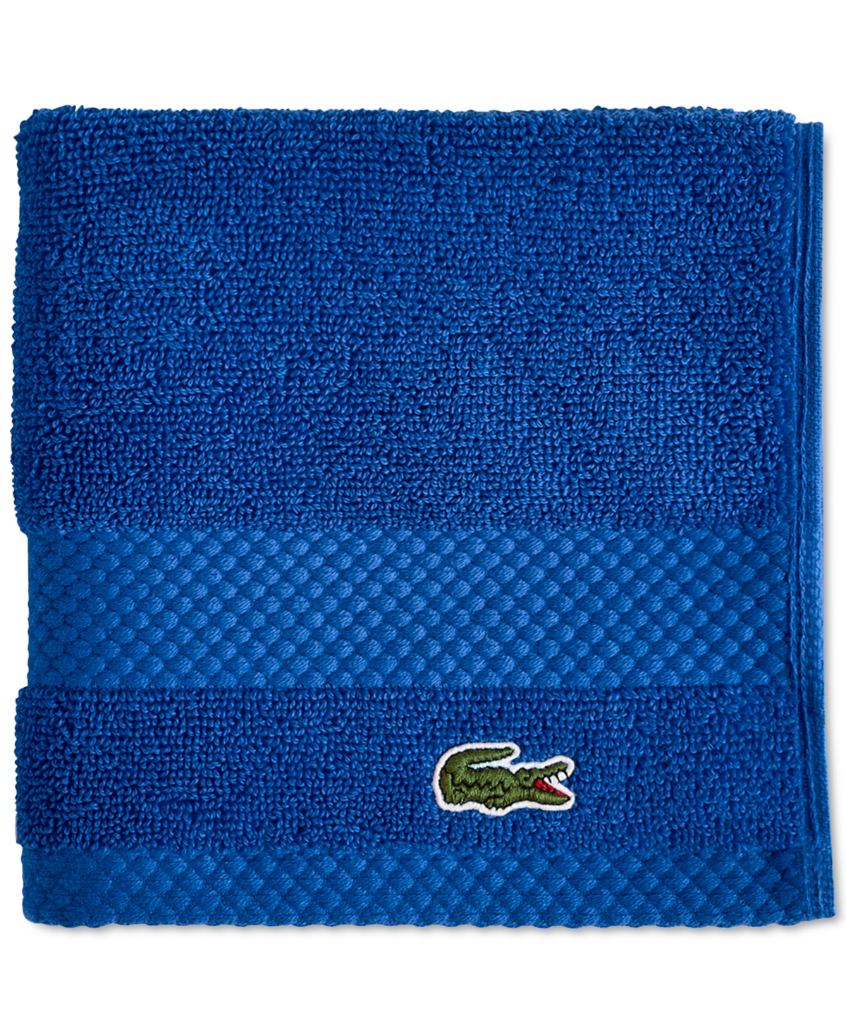 Lacoste Home Heritage Anti-microbial Supima Cotton Washcloth, 13" X 13" In Surf Blue