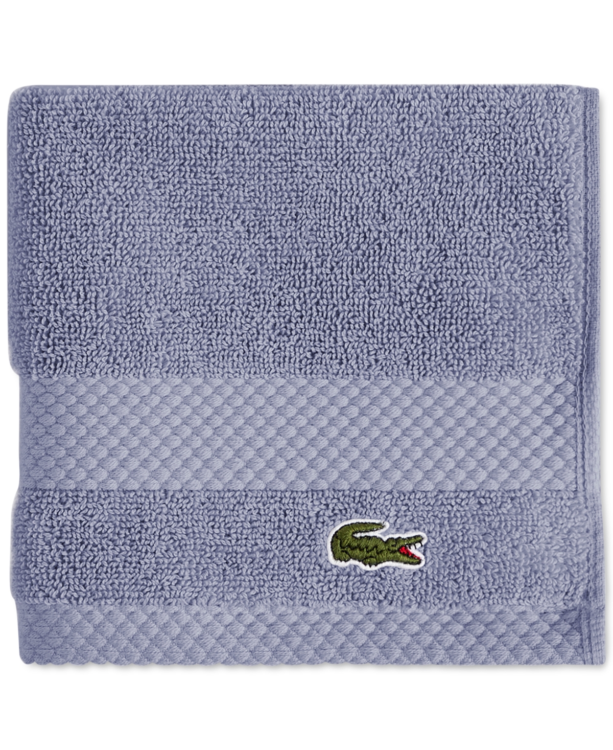 Lacoste Home Heritage Anti-microbial Supima Cotton Washcloth, 13" X 13" In Lt Denim