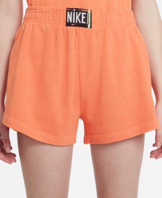 nike orange fleece shorts