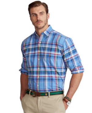 Polo Ralph Lauren Men's Big & Tall Plaid Linen Shirt