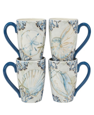 Certified International Playa Shells Set Of 4 Mug In Multicolor