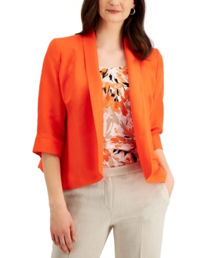 Kasper Flyaway Cuffed-Sleeve Jacket