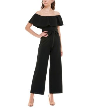 Almost Famous Juniors' Off-The-Shoulder Jumpsuit