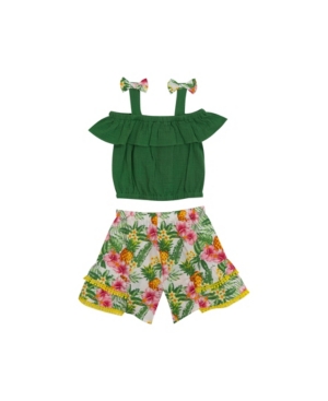Rare Editions Toddler Girls Tropical Short Set 2 Piece Set