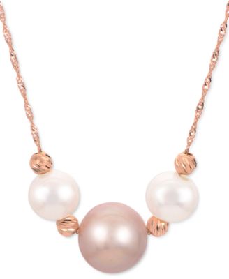 macys pink pearl necklace