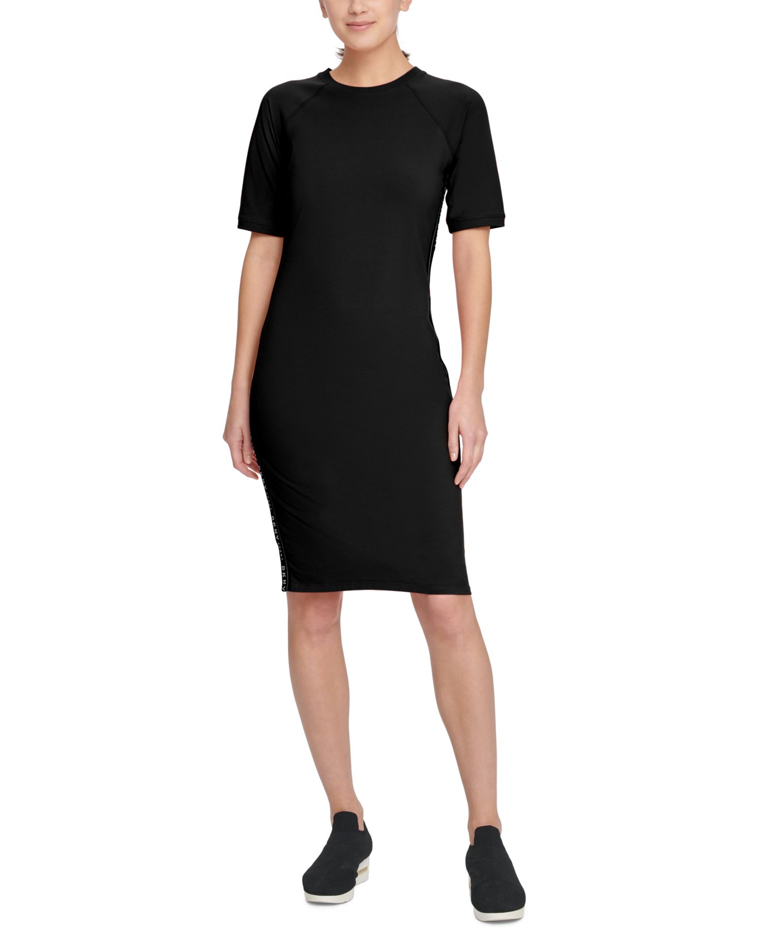 Logo-Stripe Midi Dress