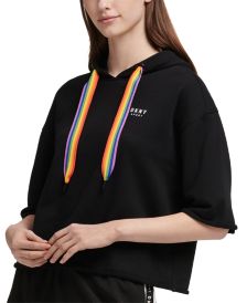 Sport Rainbow-String Cropped Hoodie