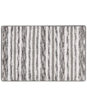 Decor Studio Kenai Tufted Chenille Stripe 20" X 30" Bath Rug Bedding In Grey