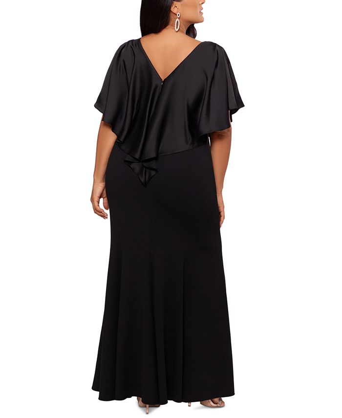 XSCAPE Plus Size Ruffled Side-Slit Gown & Reviews - Dresses - Plus Sizes - Macy's