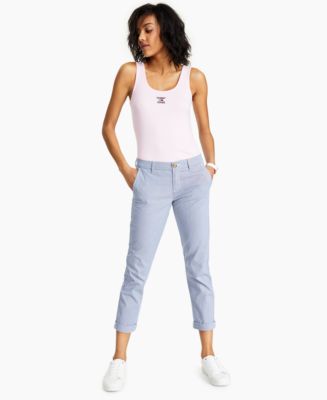 Tommy Hilfiger Women's Striped TH Flex Hampton Chino Pants & Reviews - Pants  & Capris - Women - Macy's
