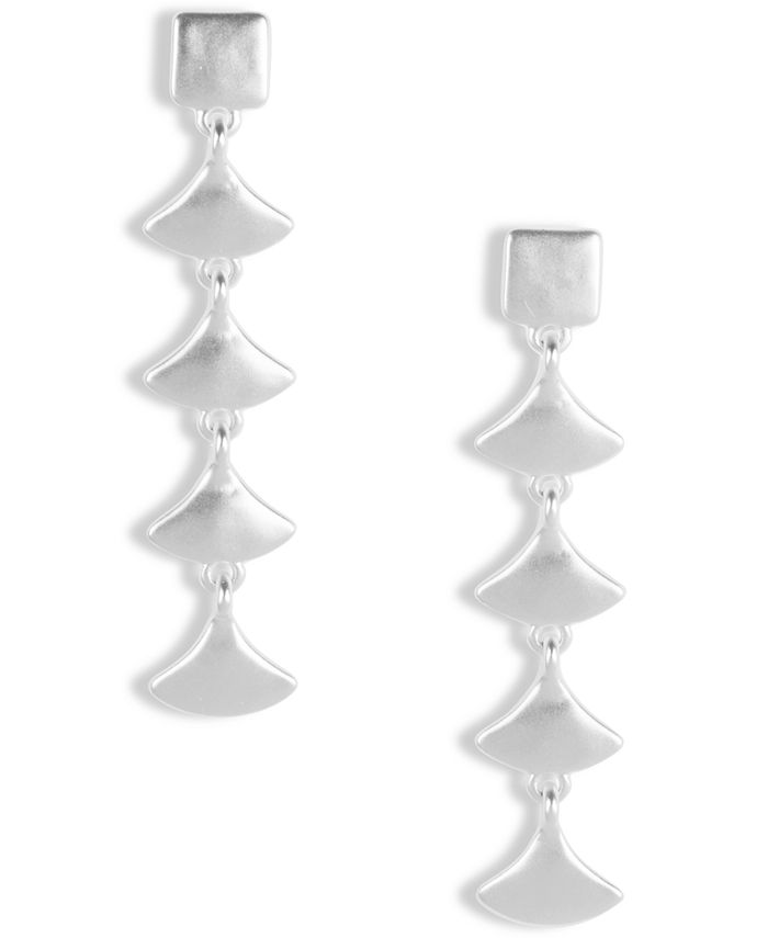 Lucky Brand Silver Tone Fan Linear Drop Earrings Macy s