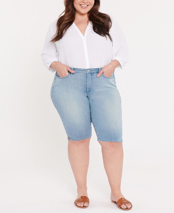 NYDJ Plus Size Knee Capri with Rivet and Sideseam Slit in Sure Stretch