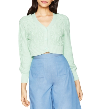 BCBGeneration Cable-Knit Cropped Cardigan