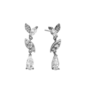 Shop Eliot Danori Leaf Drop Earring, Created For Macy's In Rhodium Plated