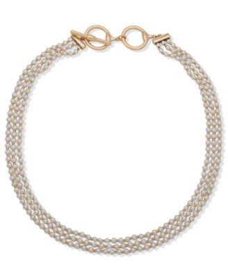 Lauren Ralph Lauren - Two-Tone Beaded Triple-Row 17" Collar Necklace