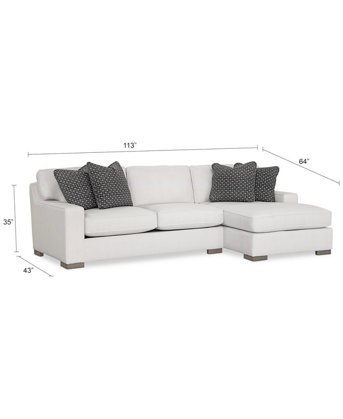 Furniture CLOSEOUT! Doverly 2Pc. Fabric Sectional with Chaise, Created