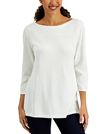 3/4-Sleeve Boatneck Sweater, Created for Macy's