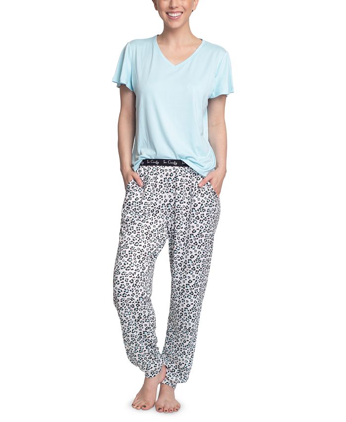 Hanes Flounce-Sleeve Top & Jogger Pants Pajama Set & Reviews - All Pajamas, Robes & Loungewear