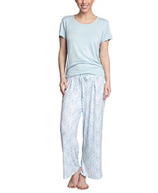 Solid Top & Printed Pants Pajama Set